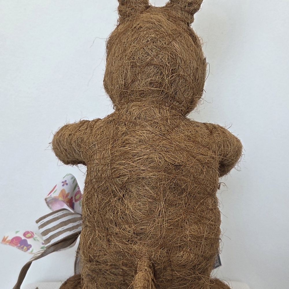 Rustic Rabbit Planter Basket in Natural Brown - Picture 4 of 11